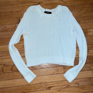 Cropped white sweater